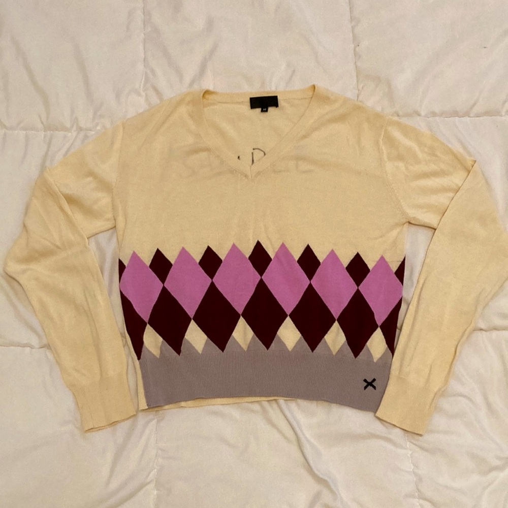 Rare! Paul Smith V-Neck Argyle Sweater Sample Piece Size M